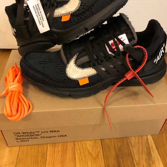 NIKE OFF WHITE AIR PRESTO BLACK US SZ 8 AUTHENTIC! - Picture 7 of 7